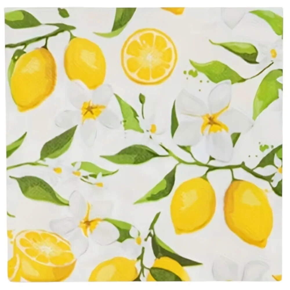 Panalisa Lemon Print Luncheon Paper Napkins, 20 ct